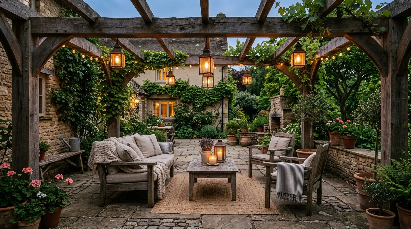 Let the surrounding landscape support the decor inspiration for an outdoor patio.
